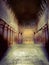 congregation hall with huge stone pillars and stupa in Kanheri Caves, Mumbai