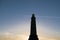 Congress Column silhouette in Brussels city during sunset time i