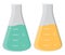 Conical chemistry flasks, icon