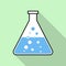 Conical Flask Icon Isolated on green background. Laboratory or chemistry symbol. Eps Vector illustration.