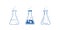 A conical flask. Icons set. Equipment for chemical laboratory. Line design. Vector