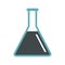 Conical flask test tube with oil icon, flat style