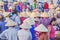 Conical hat of vietnamese woman at Long Hai fish market