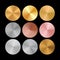 Conical Metal Gradient Collection of Rose Gold, Golden and Silver Circles