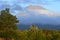 The conical Pico volcano looming over its namesake island Azores archipelago, Portugal