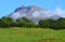 The conical Pico volcano looming over its namesake island Azores archipelago, Portugal