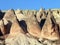 Conical rock formations, Cappadocia, Turkey