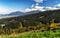 Coniferous forest and mountains and hills