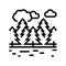 coniferous forests line icon vector illustration