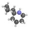 Coniine herbal toxin molecule. Present in poison hemlock (Conium maculatum). 3D rendering. Atoms are represented as spheres with