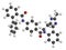 Conivaptan hyponatremia drug molecule. Inhibitor of vasopressin receptors V1a and V2 Atoms are represented as spheres with