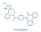 Conivaptan hyponatremia drug molecule. Inhibitor of vasopressin receptors V1a and V2 Skeletal formula.