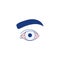 Conjunctivitis isolated thin line icon. Red eye.
