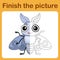 Connect the dot and complete the picture. Simple coloring funny insect moth. Drawing game for children.