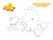 Connect The Dots and Draw Cute Cartoon Duck. Educational Game for Kids. Vector Illustration.