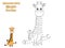 Connect The Dots and Draw Cute Cartoon Giraffe. Educational Game for Kids. Vector Illustration With Cartoon Animal Characters