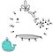 Connect the dots and draw a cute whale. Numbers game for children