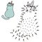 Connect the dots and draw a funny unicorn cat. Numbers game for children with caticorn