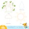 Connect the dots, education game for children. Set of nature items