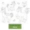 Connect the dots (farm animals set, horse family)