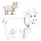 Connect the dots game goat vector illustration