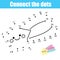 Connect the dots by numbers children educational game with cute falling star