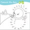 Connect the dots by numbers. Children educational game. Cute snowman. New Year and Christmas theme