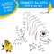 Connect the dots by numbers to draw the Fish. Dot to dot Education Game and Coloring Page with cartoon cute Fish character.