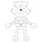 Connect the dots picture. Tracing worksheet. Puzzle for kids. Coloring Page Outline Of cartoon robot. Coloring book for children