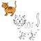 Connect the dots to draw the cute cat and color it