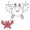 Connect the dots to draw the cute crab and color it