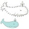 Connect the dots to draw a cute whale and color it