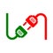 Connect electric plug together icon