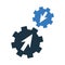 Connect gears, integration process, system settings icon. Editable vector icon design is isolated on a white background