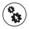 Connect gears, integration process, system settings icon. Gray vector graphics