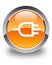 Connect icon glossy orange round button