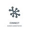 connect icon vector from business administration collection. Thin line connect outline icon vector illustration