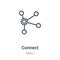 Connect outline vector icon. Thin line black connect icon, flat vector simple element illustration from editable ethics concept