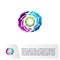 Connected Brain Logo Template. Technology Brain, Creative mind, learning and design icons. People symbols. Colorful Icon