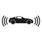 The Connected Car. Smart car icon with wireless connectivity symbol.
