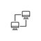 Connected computers line icon