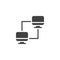 Connected computers vector icon