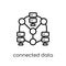 Connected data icon. Trendy modern flat linear vector Connected