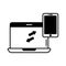 Connected gadgets half glyph vector icon which can easily modify or edit