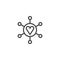 Connected loving heart line icon