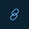 Connecting blue chains symbol vector
