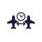 connecting flight, transit time icon