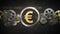 Connecting Gear wheels, and make EURO, money currency sign