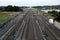 Connecting people: Multiple rail tracks in European landscape