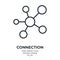 Connection concept. Molecule editable stroke outline icon isolated on white background flat vector illustration. Pixel perfect. 64